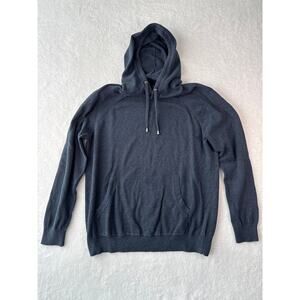 Bowen & Wright Cotton Hoodie Sweater Men Size Large Blue Hooded Sweater